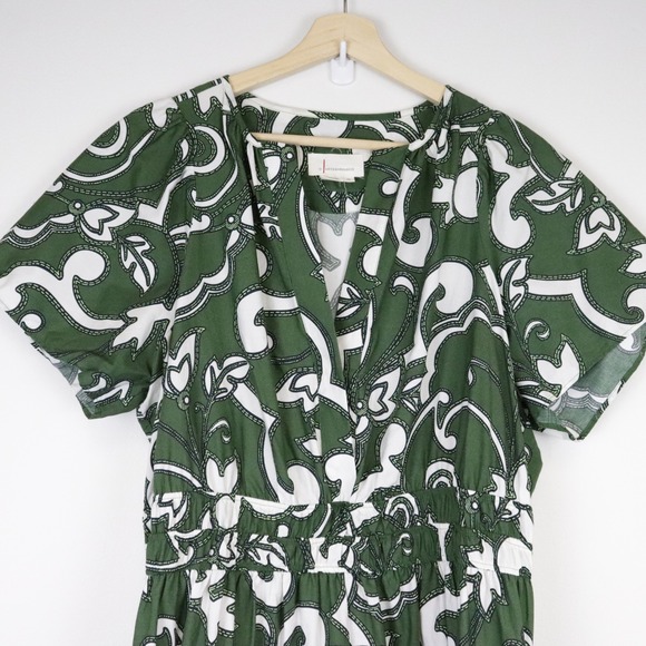 Anthropologie Somerset Maxi Dress Hunter Dark Green Paisley 1X - Picture 7 of 12